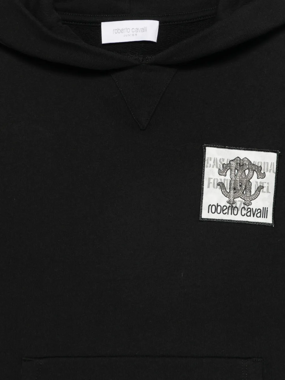 Roberto Cavalli Junior Mouwloze hoodie met logopatch Zwart