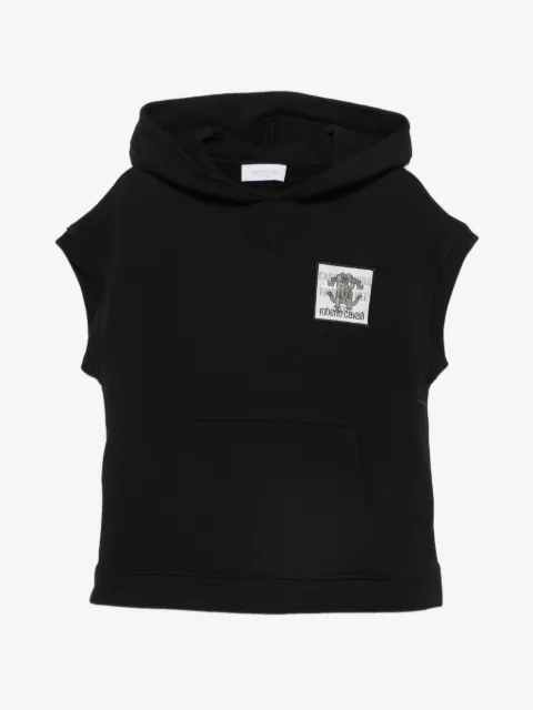 Roberto Cavalli Junior Ärmelloser Hoodie mit Logo-Patch