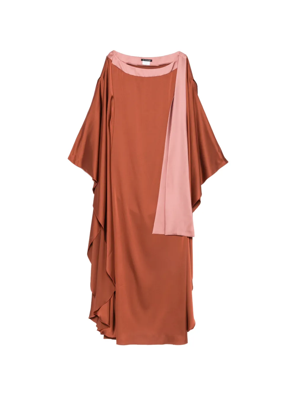 LE RJTANGE satin-finish draped dress - Brown