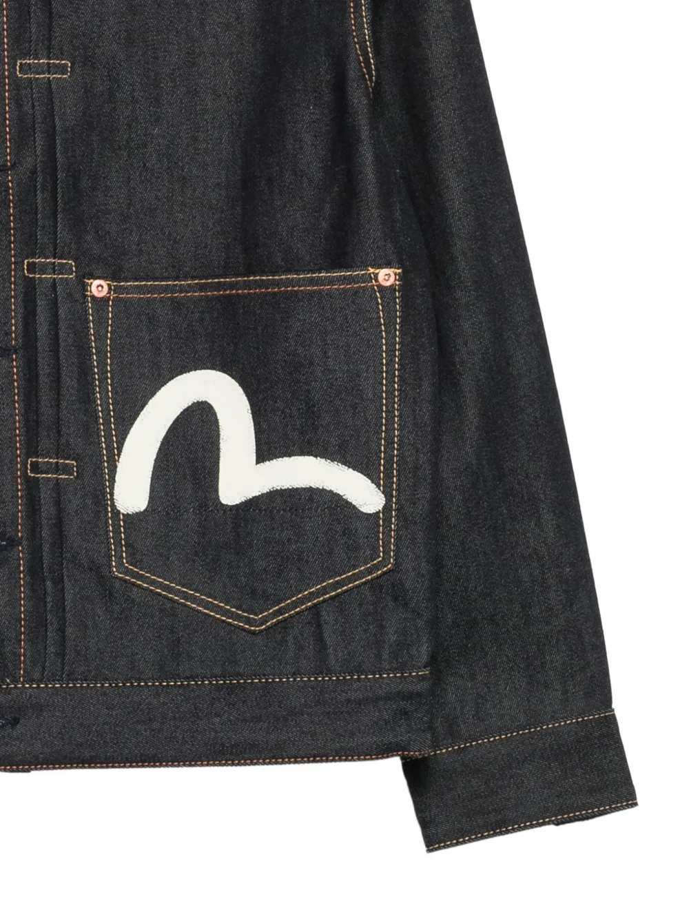 EVISU Denim jack met zeemeeuw patroon Blauw