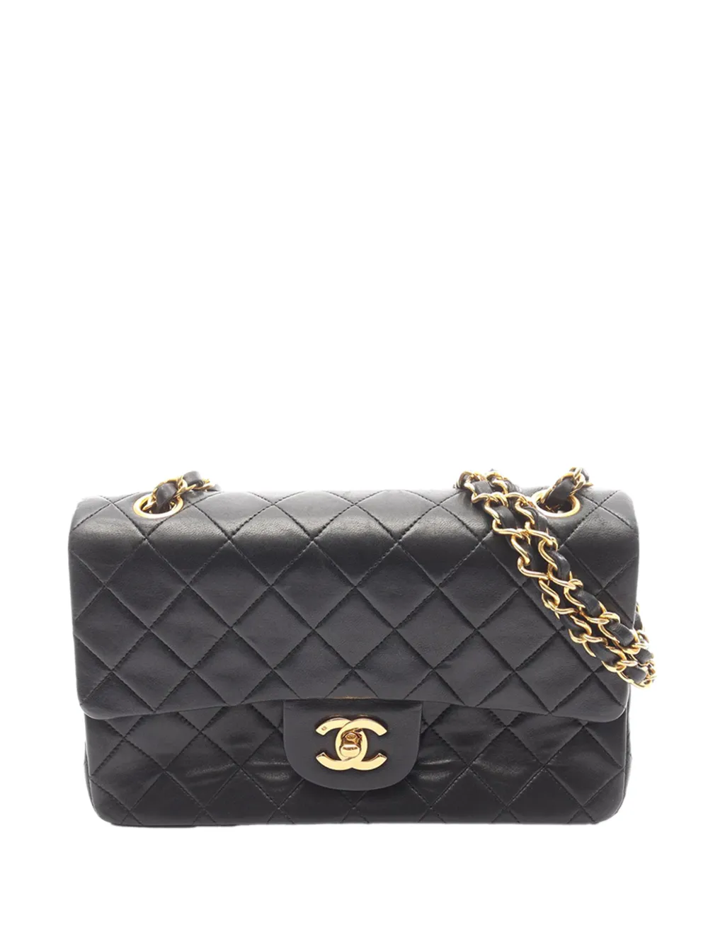 CHANEL Pre-Owned 1989-1991 Small Classic Lambskin Double Flap shoulder bag - Nero