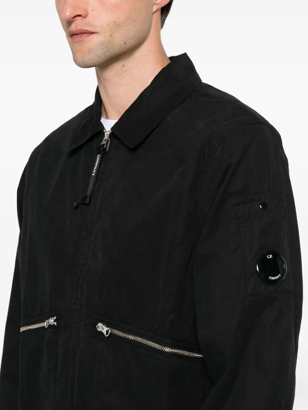 C.P. Company Micro-Reps shirtjack met rits en lensdetail Zwart