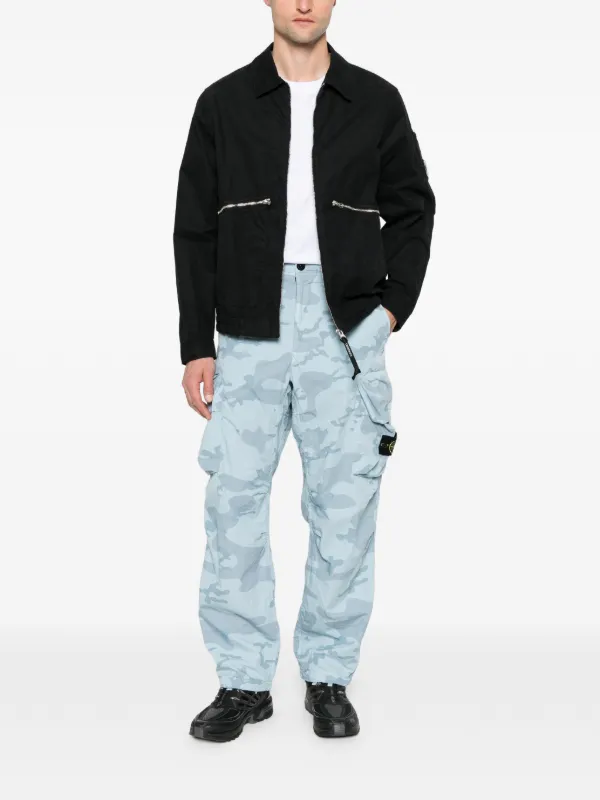 Stone Island camouflage-print Cargo Trousers | Blue | FARFETCH JO