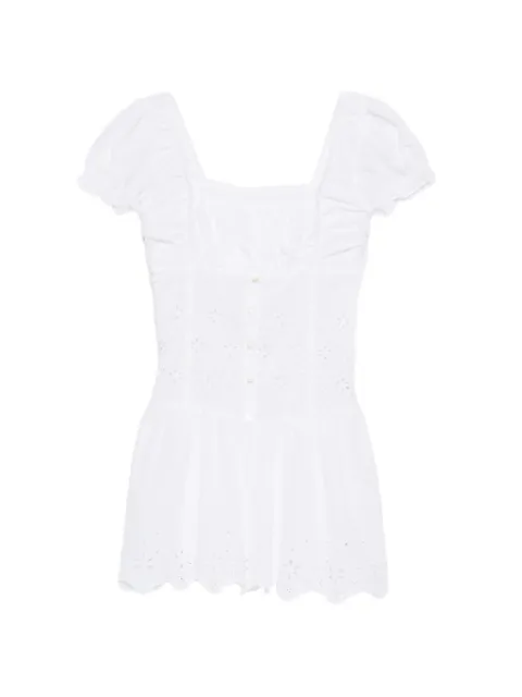 Frankies Bikinis Lucien broderie-anglaise puff-sleeve mini dress