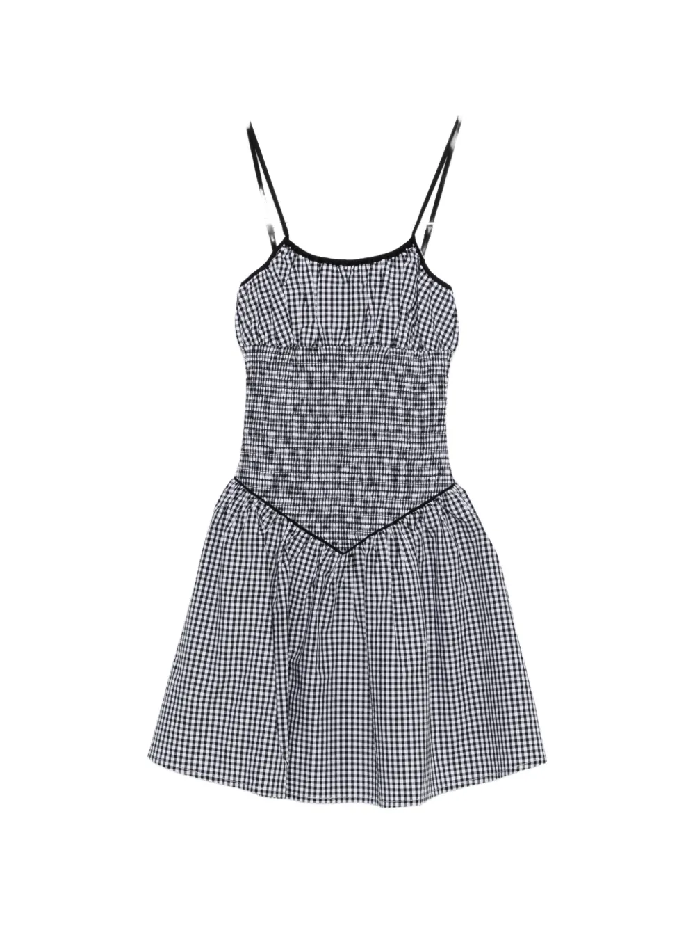 Frankies Bikinis Coast gingham-pattern mini dress - Bianco