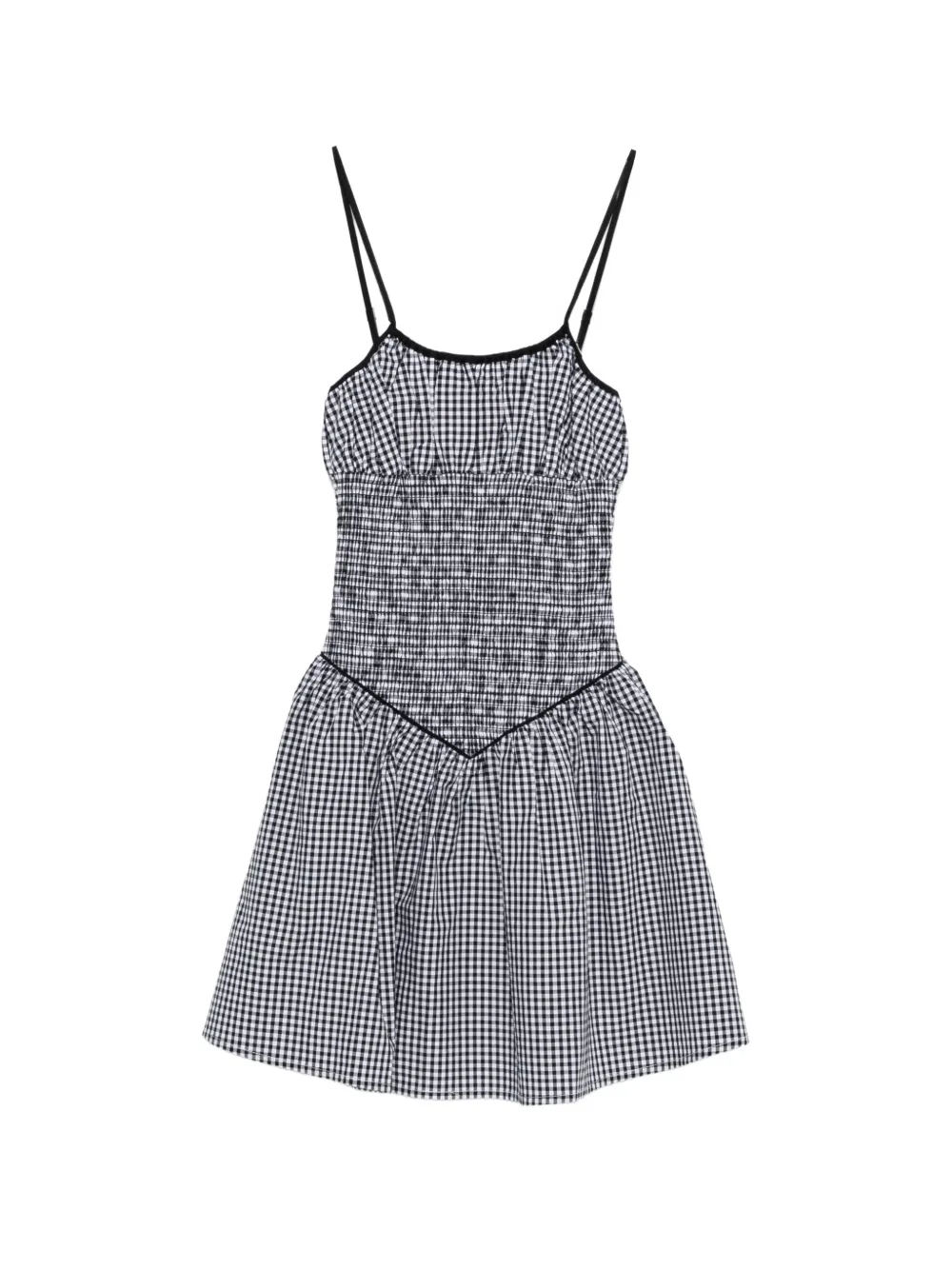 Frankies Bikinis Coast gingham-pattern mini dress - Bianco