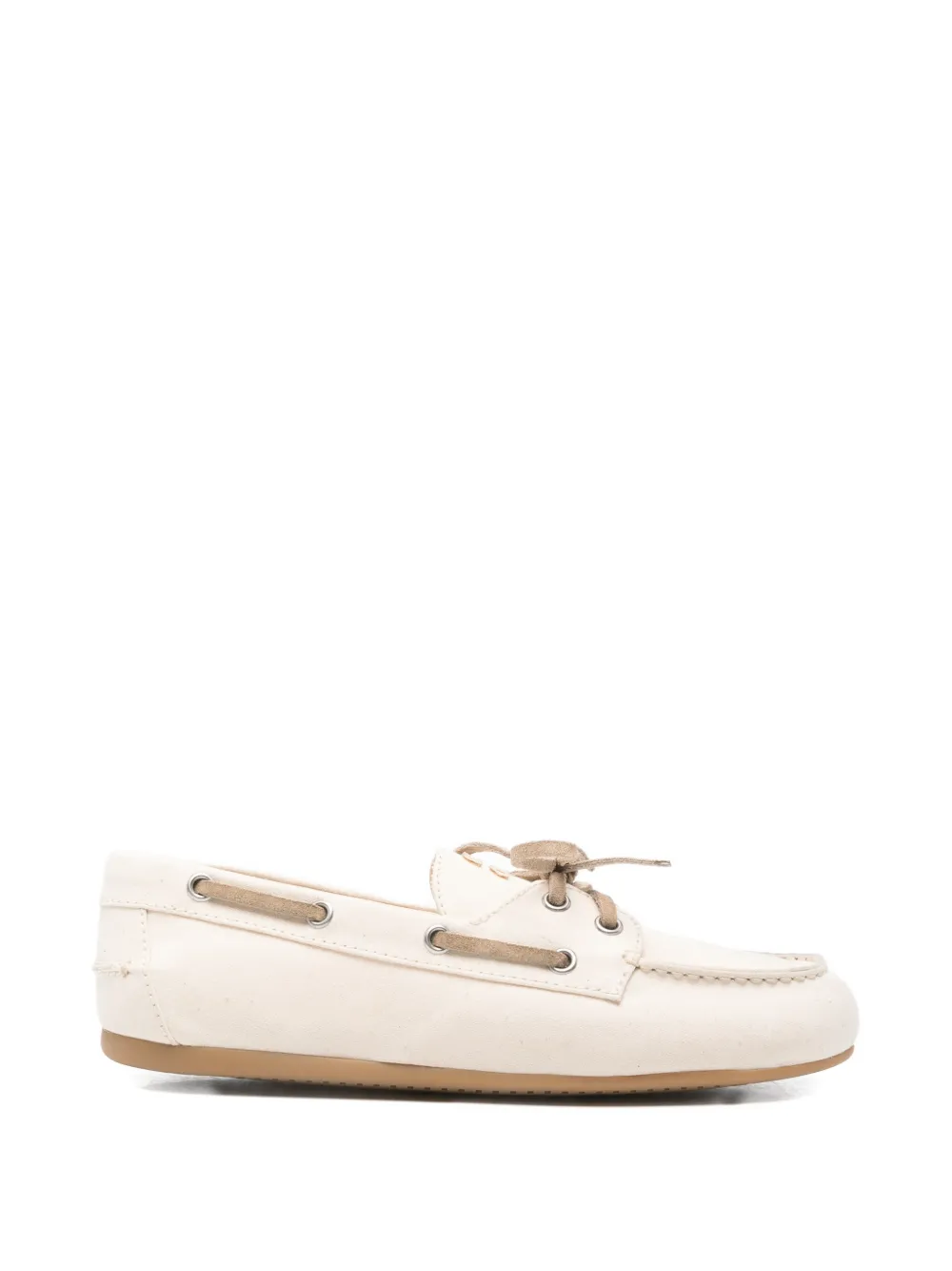 Miu Miu lace-up boat shoes - Nude