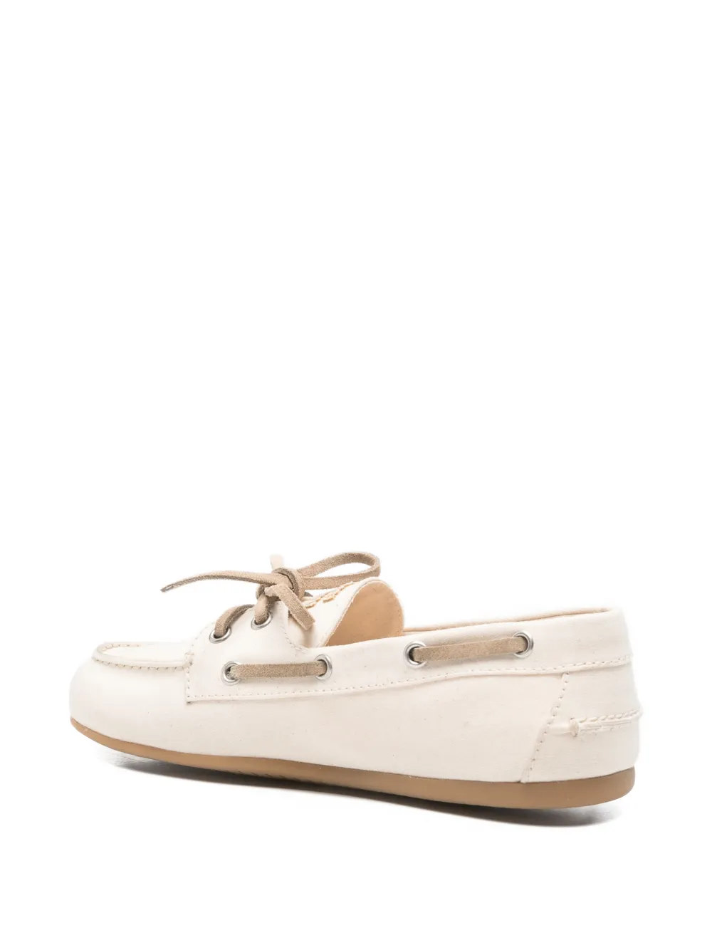 Miu lace-up boat shoes Beige