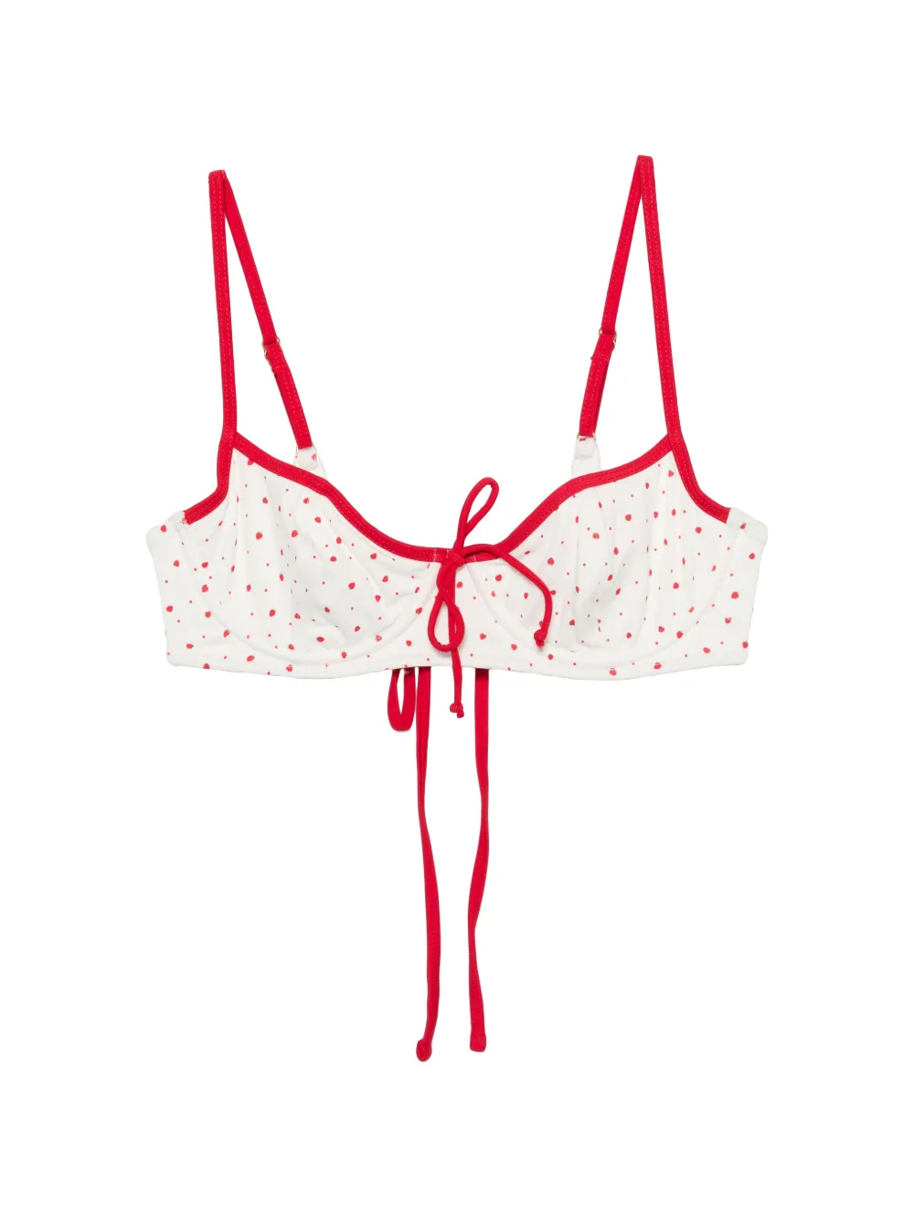 Frankies Bikinis Cola strawberry-print underwired bikini top - Bianco