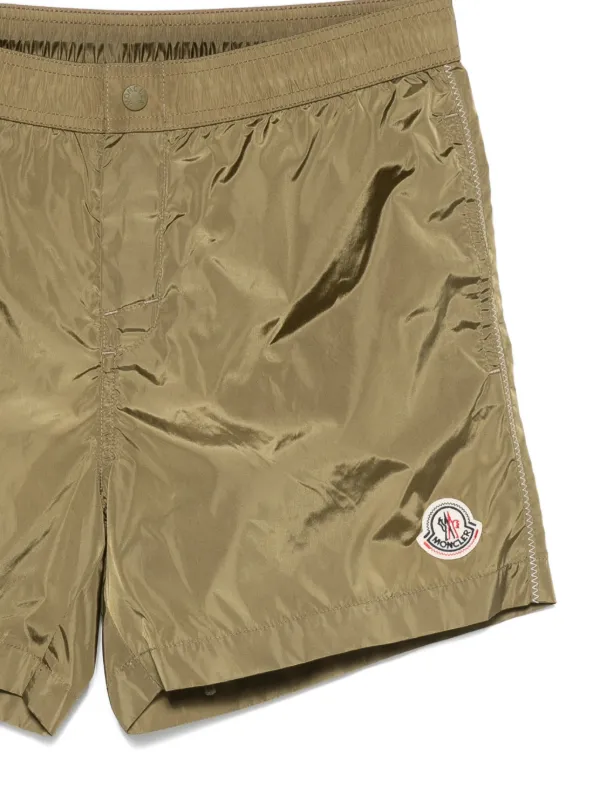 Moncler logo-patch Swim Shorts | Green | FARFETCH