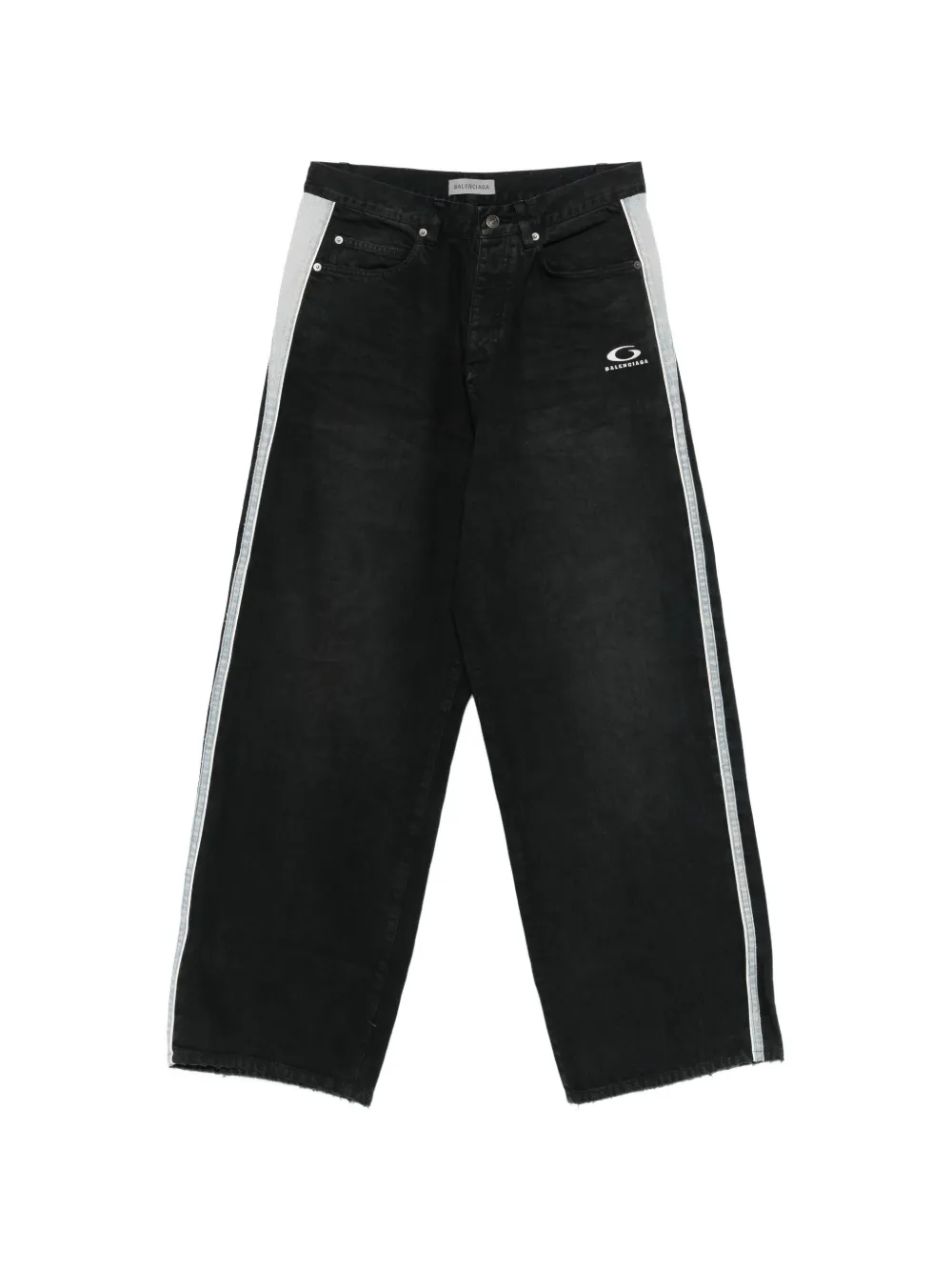 Balenciaga logo side-stripe jeans - Nero