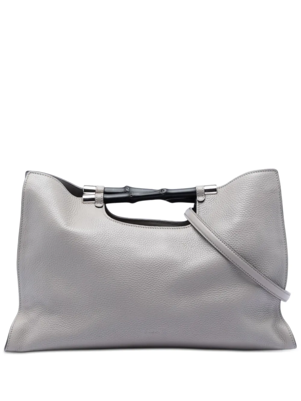 Gucci Pre-Owned Borsa shopper Daily media in pelle di vitello e bambù 2016-2026 - Grigio