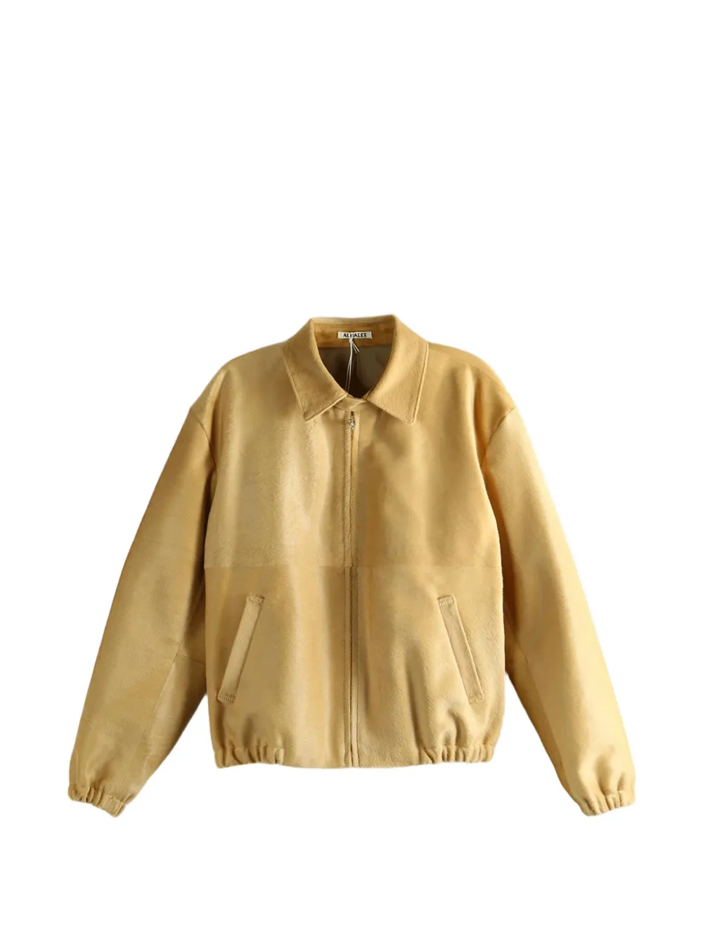 Auralee zip-up leather jacket - Toni neutri