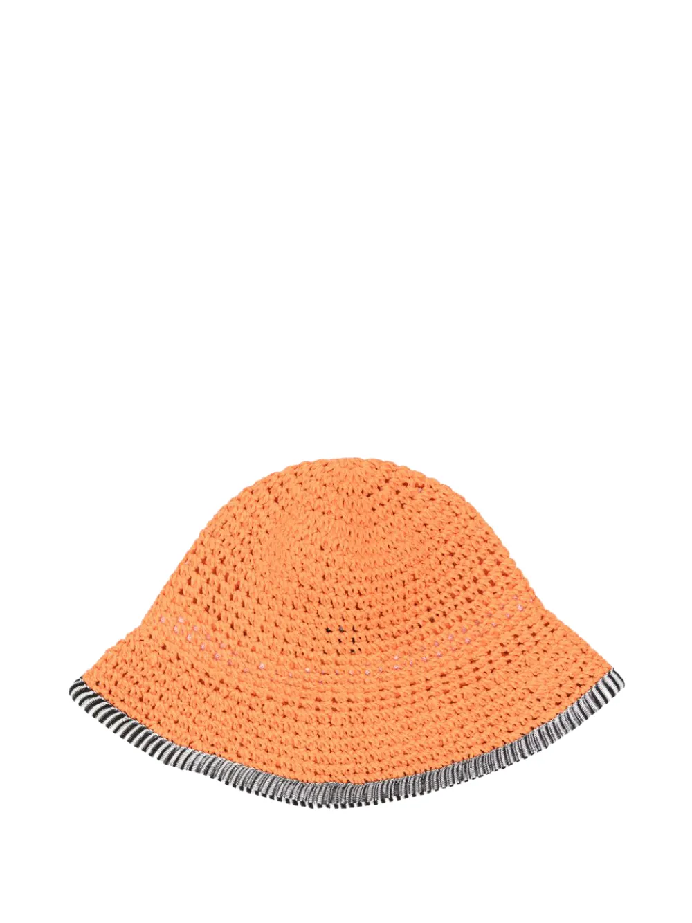 Missoni crochet-knit striped-trim bucket hat - Orange