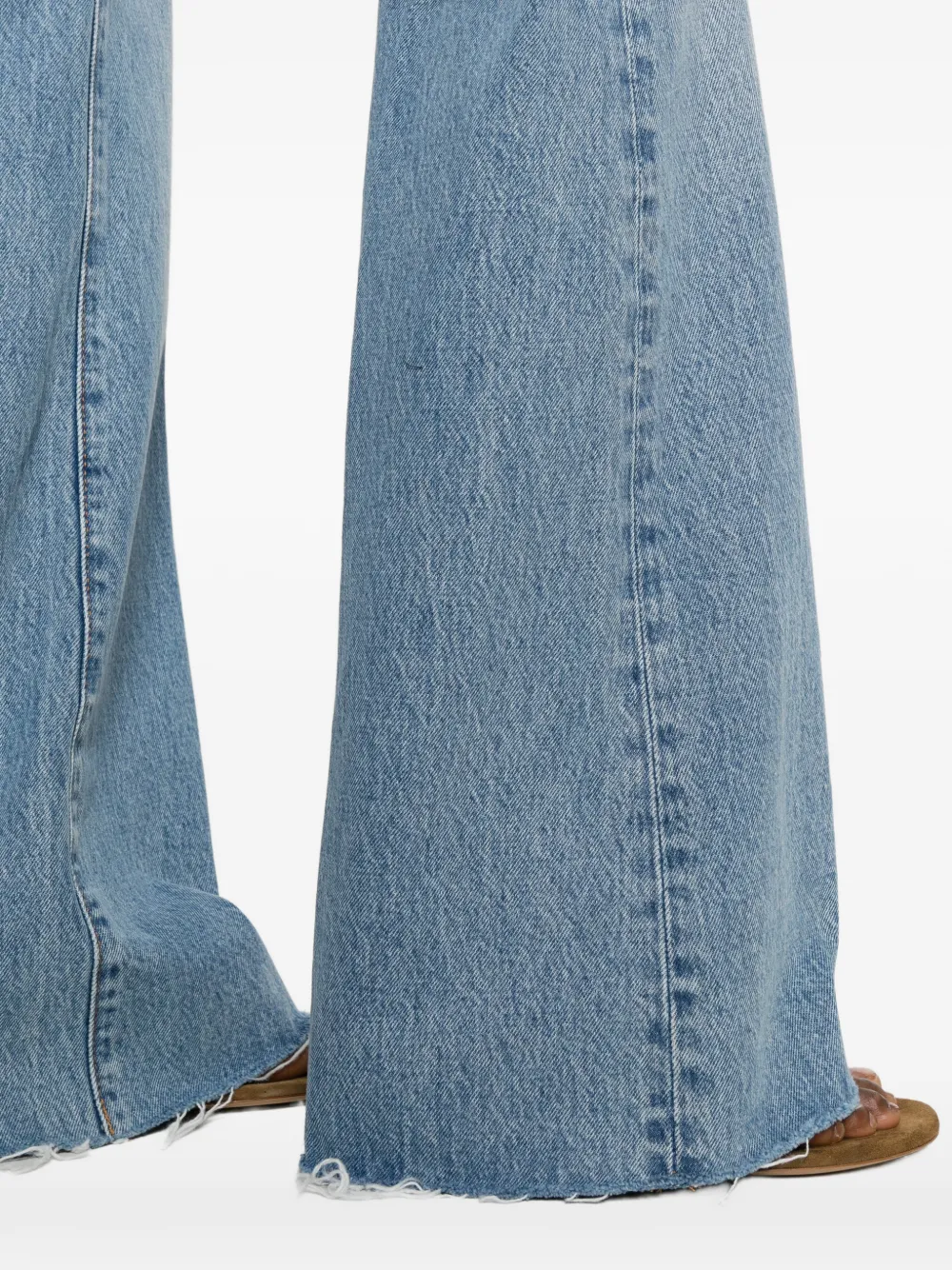 FRAME The Lax gerafelde jeans met wijde pijpen Blauw