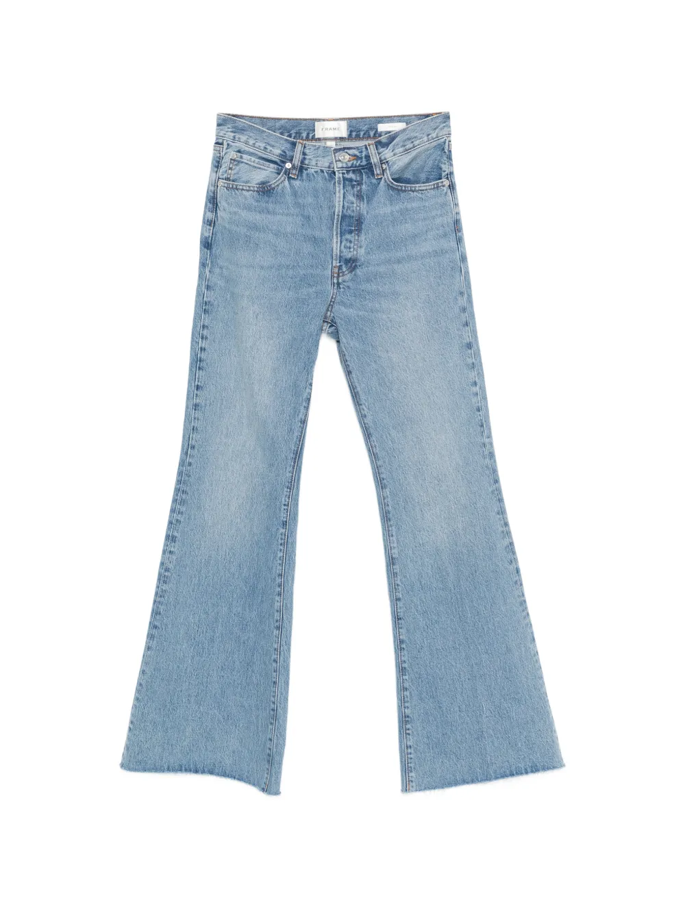 FRAME The Lax raw-edge wide-leg jeans - Blu