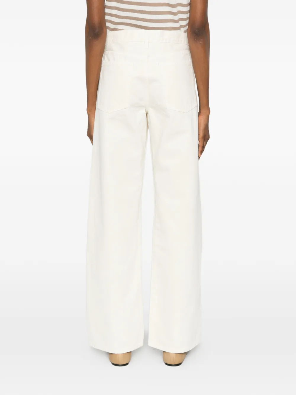 FRAME The Saturday jeans met wijde pijpen Wit
