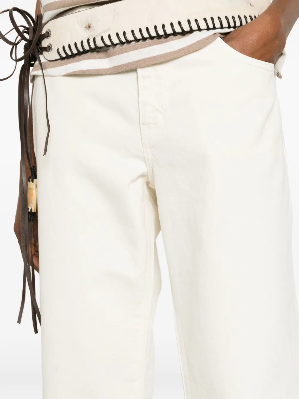 FRAME The Saturday jeans met wijde pijpen Wit
