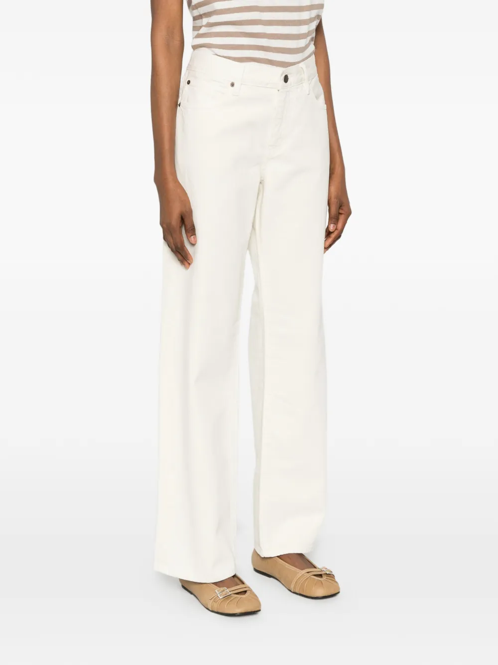 FRAME The Saturday jeans met wijde pijpen Wit