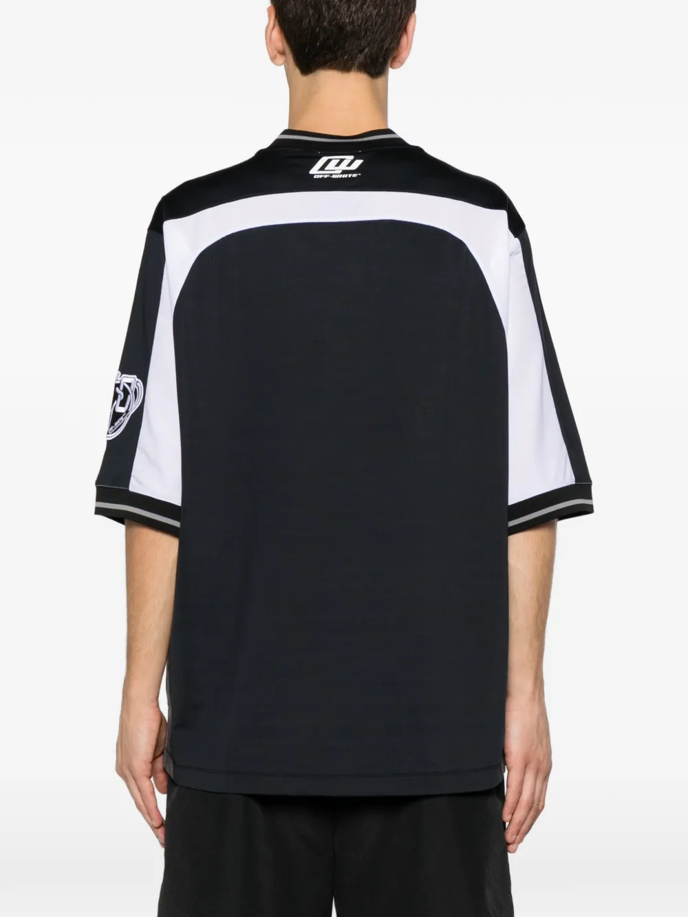 Off-White Royal Team Soccer T-shirt met V-hals Zwart