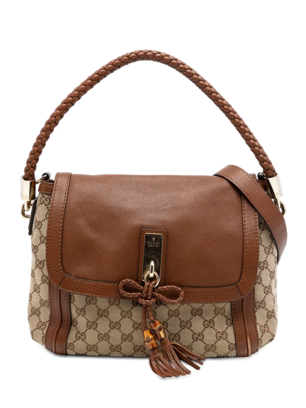 Gucci Pre-Owned 2016-2025 GG Canvas Bella Flap satchel - Toni neutri