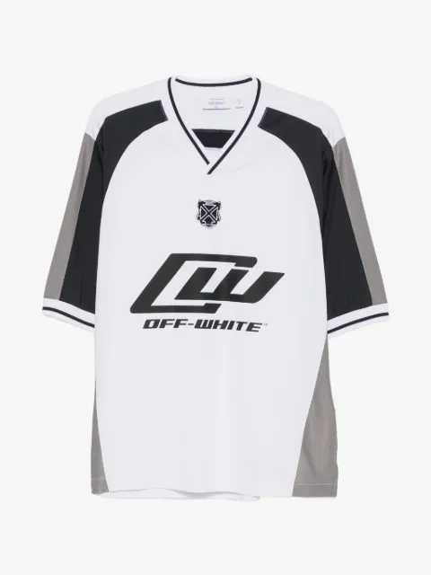 Off-White playera con logo estampado y cuello V
