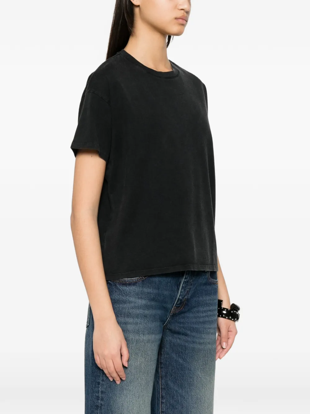 Majestic Filatures T-shirt met geborduurd logo Zwart