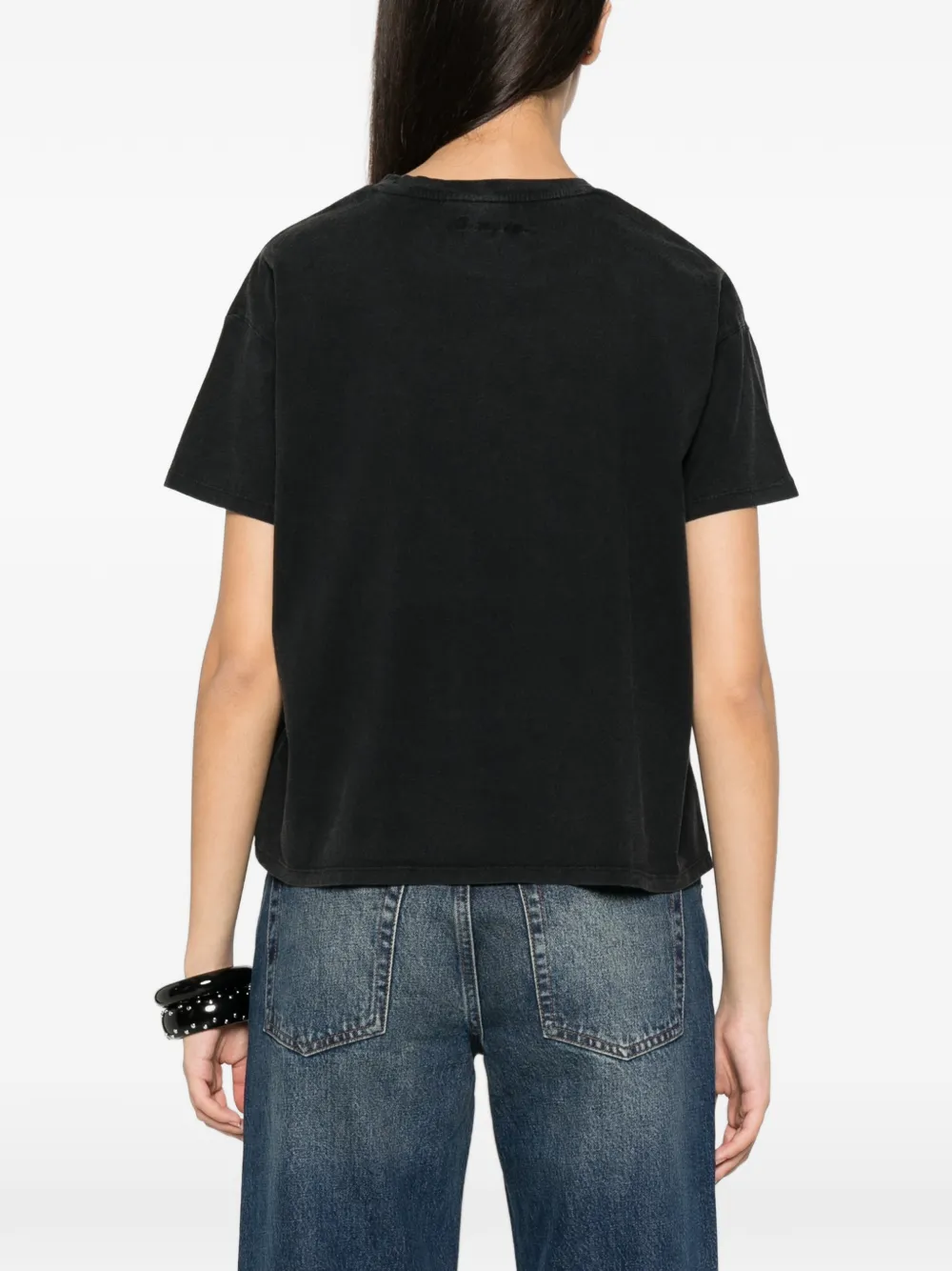 Majestic Filatures T-shirt met geborduurd logo Zwart