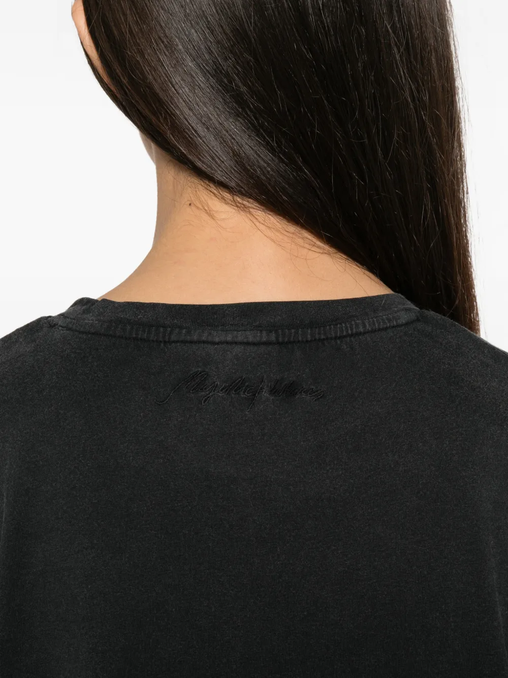 Majestic Filatures T-shirt met geborduurd logo Zwart