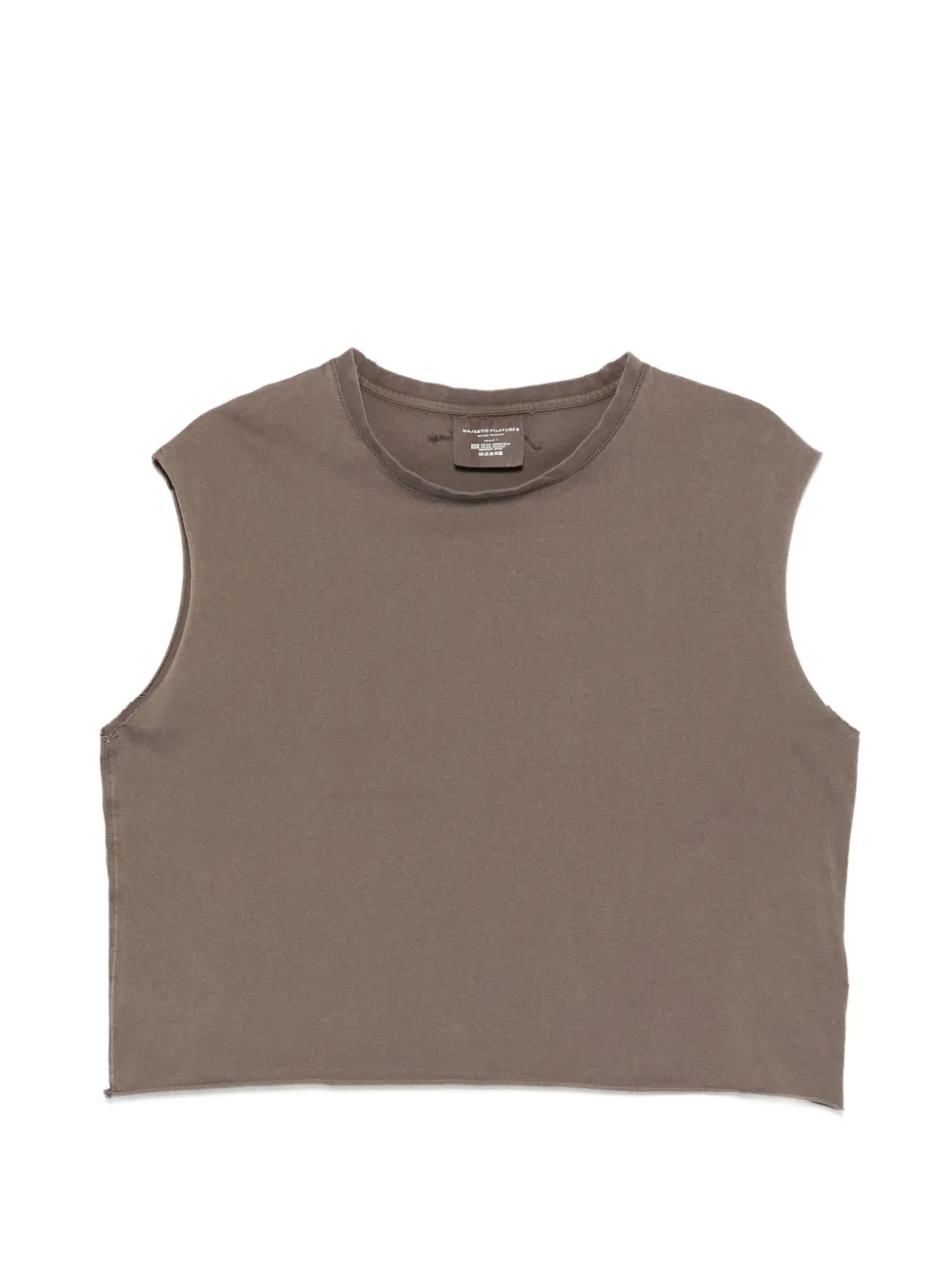 Majestic Filatures logo-embroidered sleeveless T-shirt - Marrone