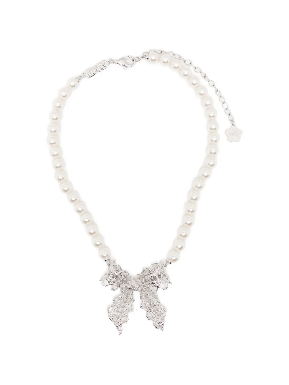 SHUSHU/TONG bow-pendant necklace - Argento