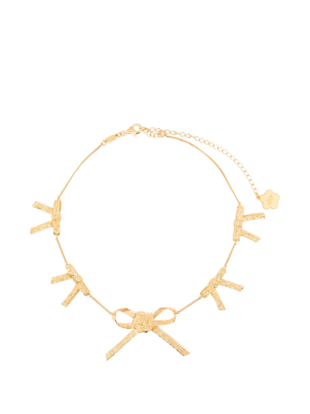 SHUSHU/TONG bow-detail rose necklace - Oro