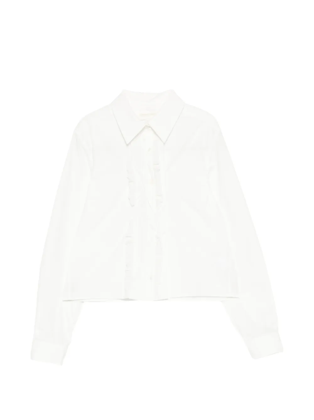 SHUSHU/TONG ruffled lace-trim shirt - Weiß
