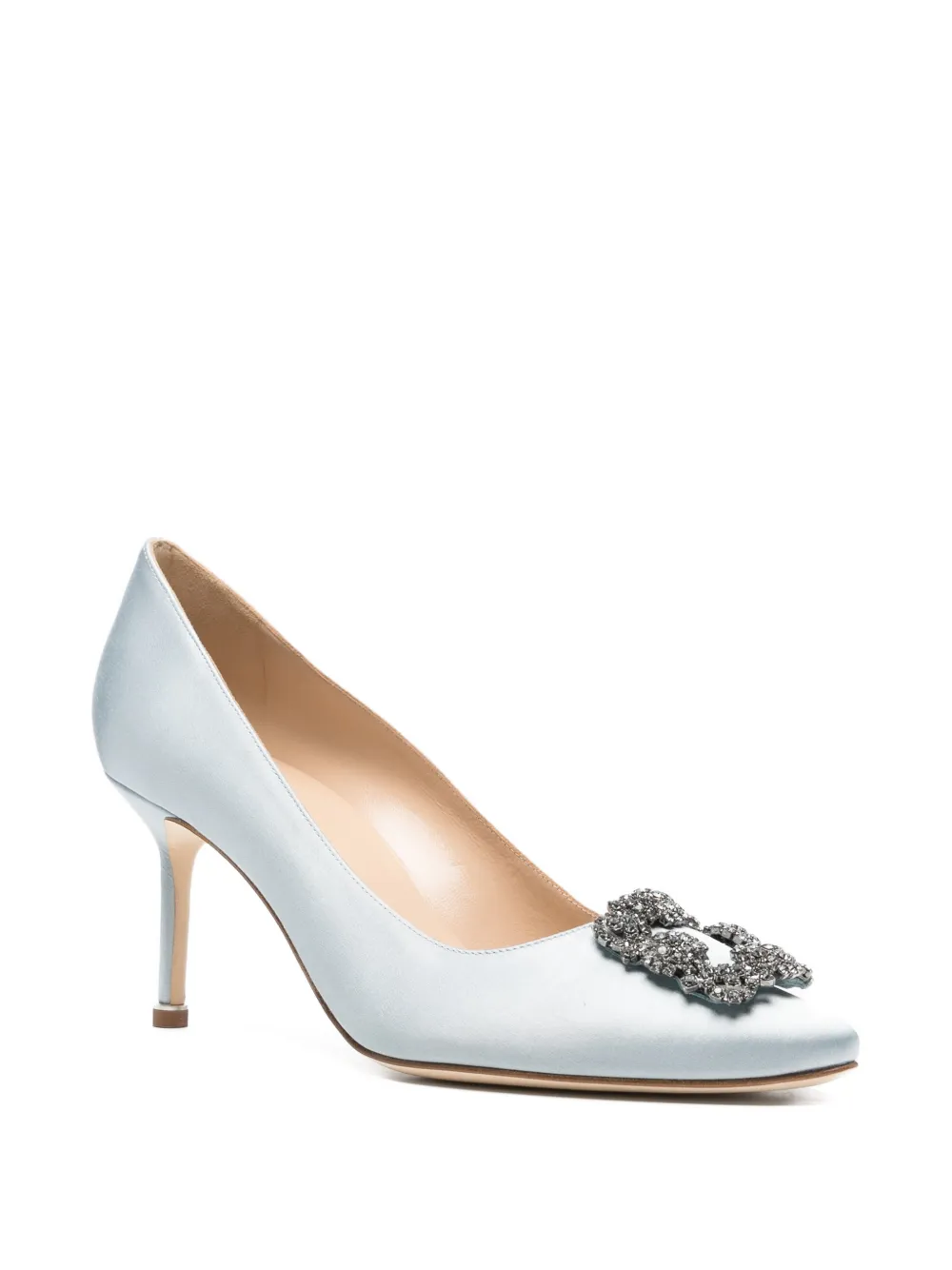 Manolo Blahnik Hangisi crystal-embellished pumps Blauw
