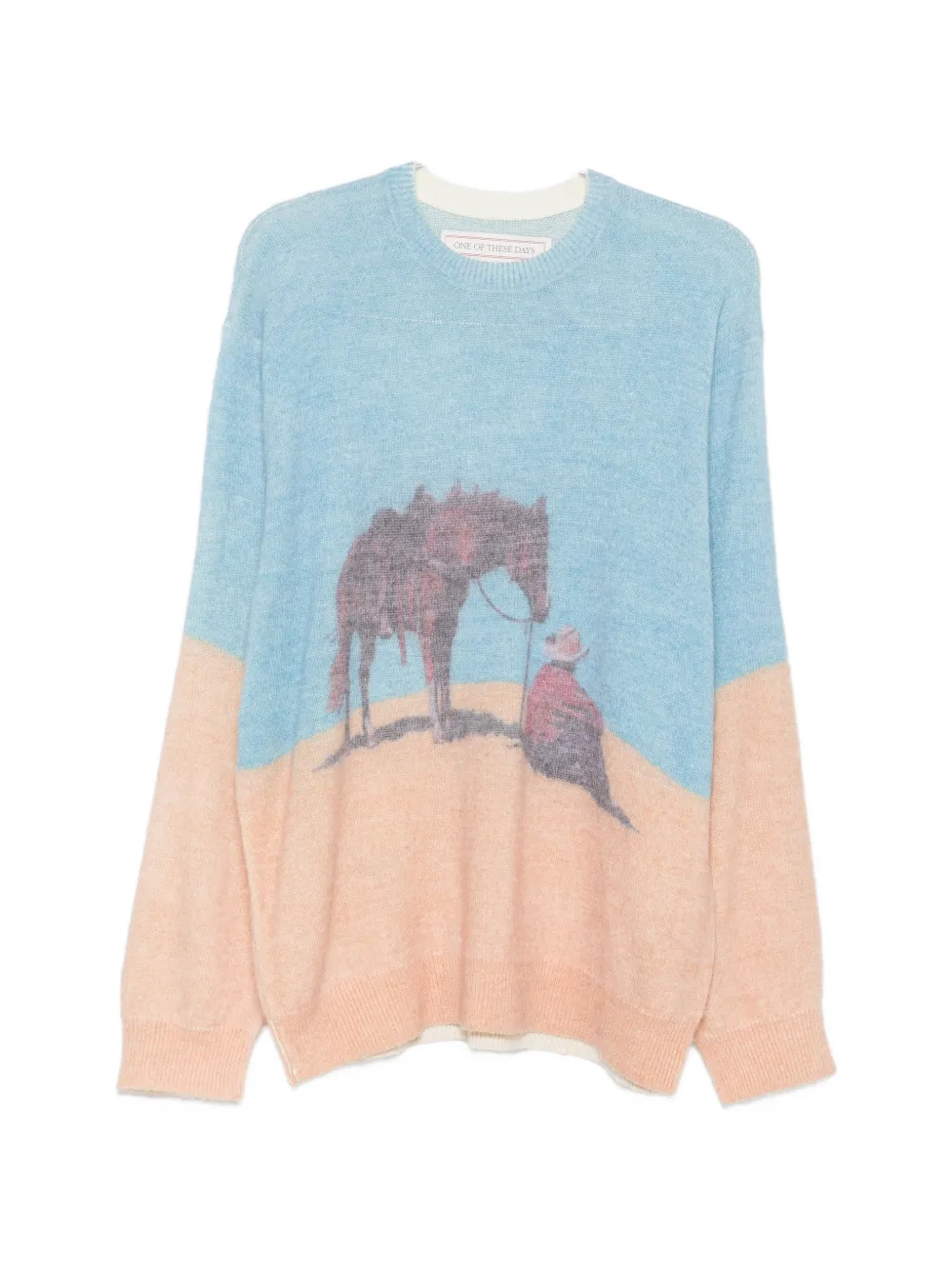 One Of These Days graphic-print intarsia-knit sweater - Blau