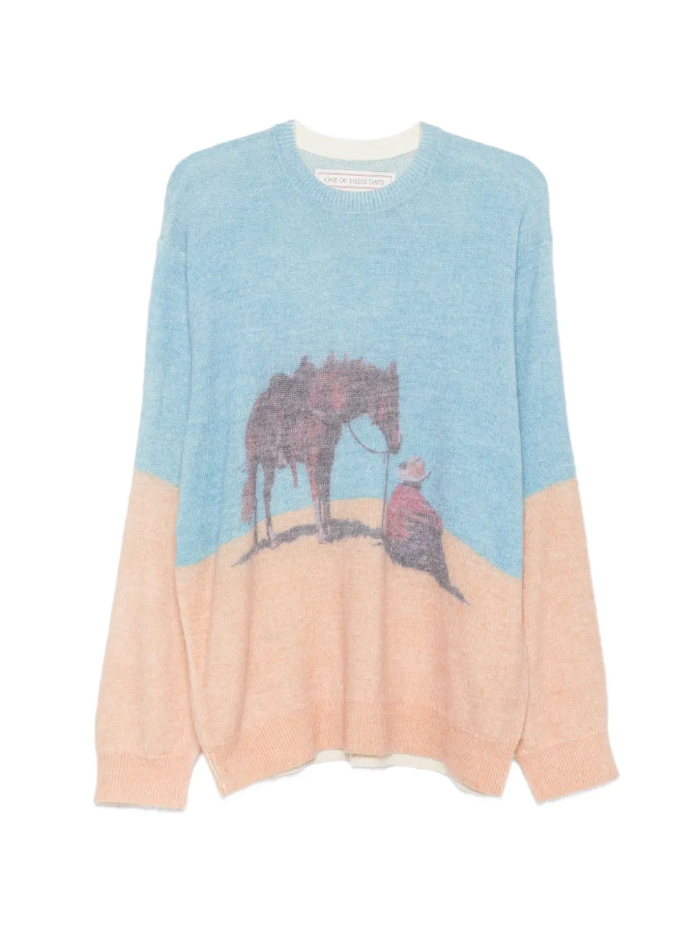 One Of These Days graphic-print intarsia-knit sweater - Blu