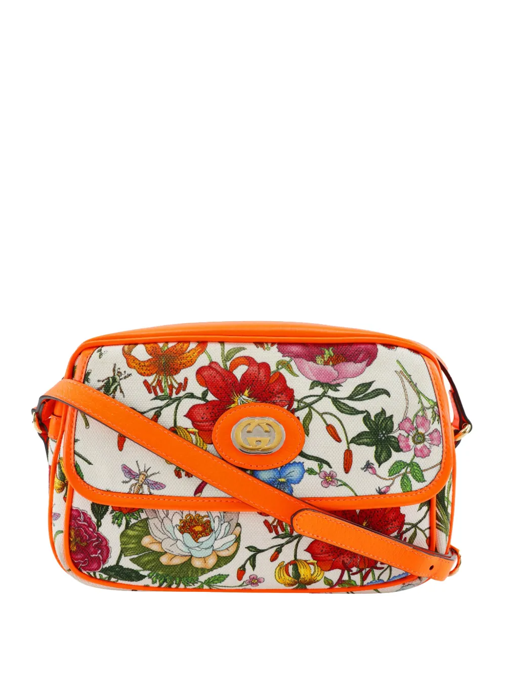 Gucci Pre-Owned 2000-2015 Small Canvas Flora crossbody bag - Arancione
