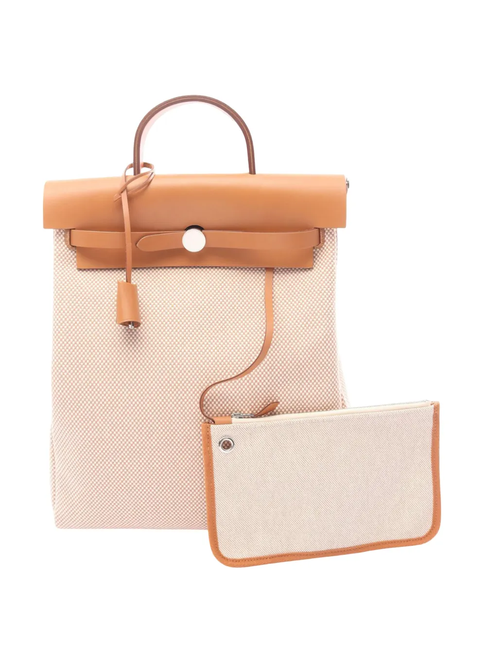 Hermès Pre-Owned 2021 Toile Herbag A Dos Zip Retourne backpack - Neutrals