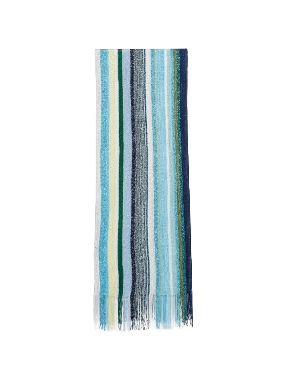 Missoni striped fringed scarf - Blu