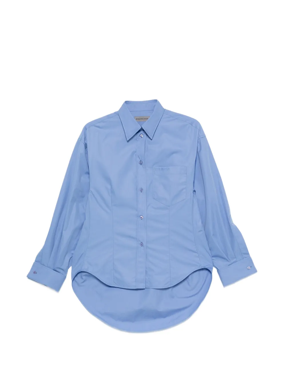 Balenciaga curved-hem shirt - Blue
