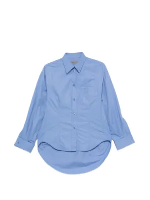 Maison Margiela striped-fastening Shirt | Blue | FARFETCH