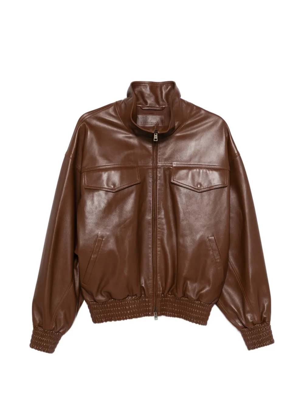 Balenciaga high-neck zip-up jacket - Braun