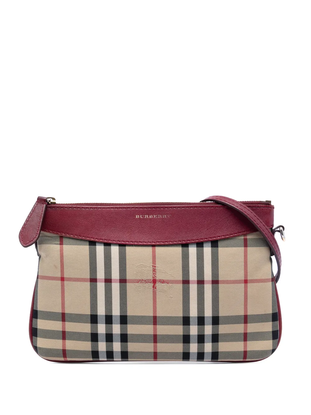 Burberry Pre-Owned 2000-2017 Haymarket Check Canvas Peyton crossbody bag - Rosso