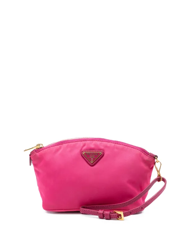 希少/pink!!PRADA プラダ ハンドバッグ ポーチ テスート ピンク Prada Pre-Owned 2000-2013 テスート ポーチ | ピンク | FARFETCH JP