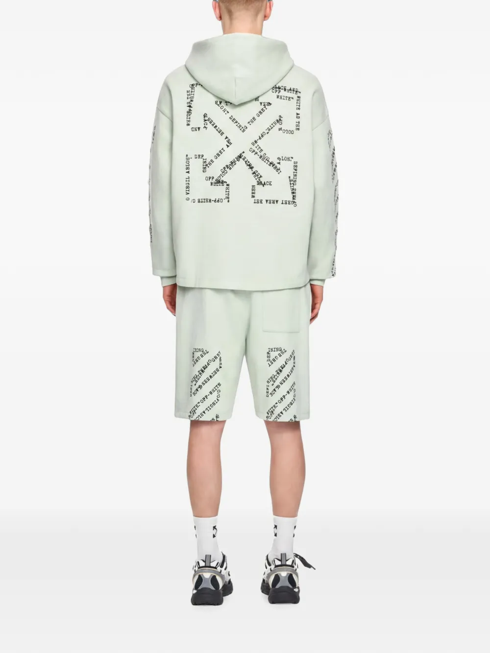 Off-White Type Arrow Diagonal hoodie met print Groen