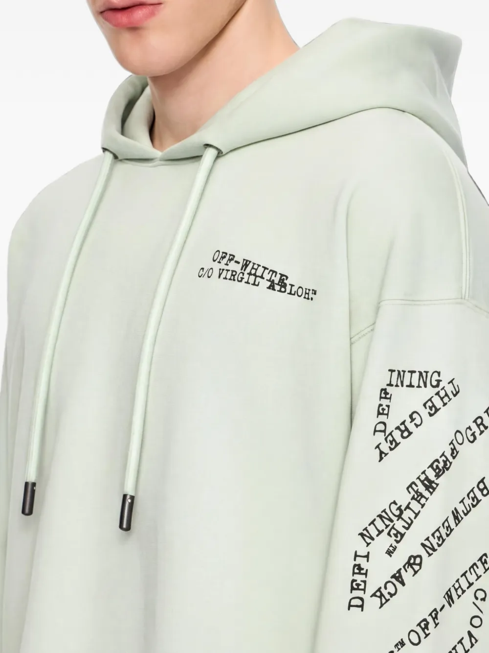 Off-White Type Arrow Diagonal hoodie met print Groen