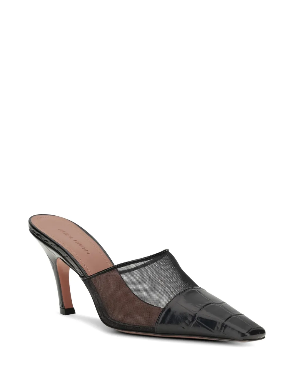 Amina Muaddi Jamie mesh mules Wit