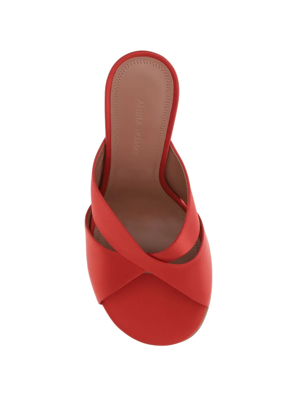 Amina Muaddi Salma crossover-strap sandals Rood