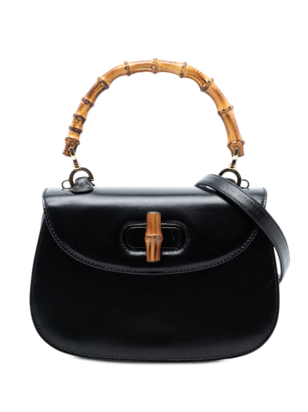 Gucci Pre-Owned 20th Century Small Calfskin Bamboo Night satchel - Nero