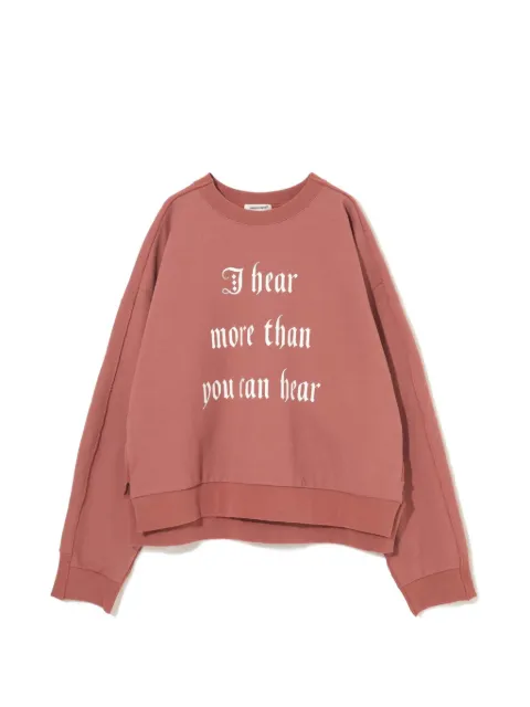 Undercover slogan-print raw-edge sweatshirt
